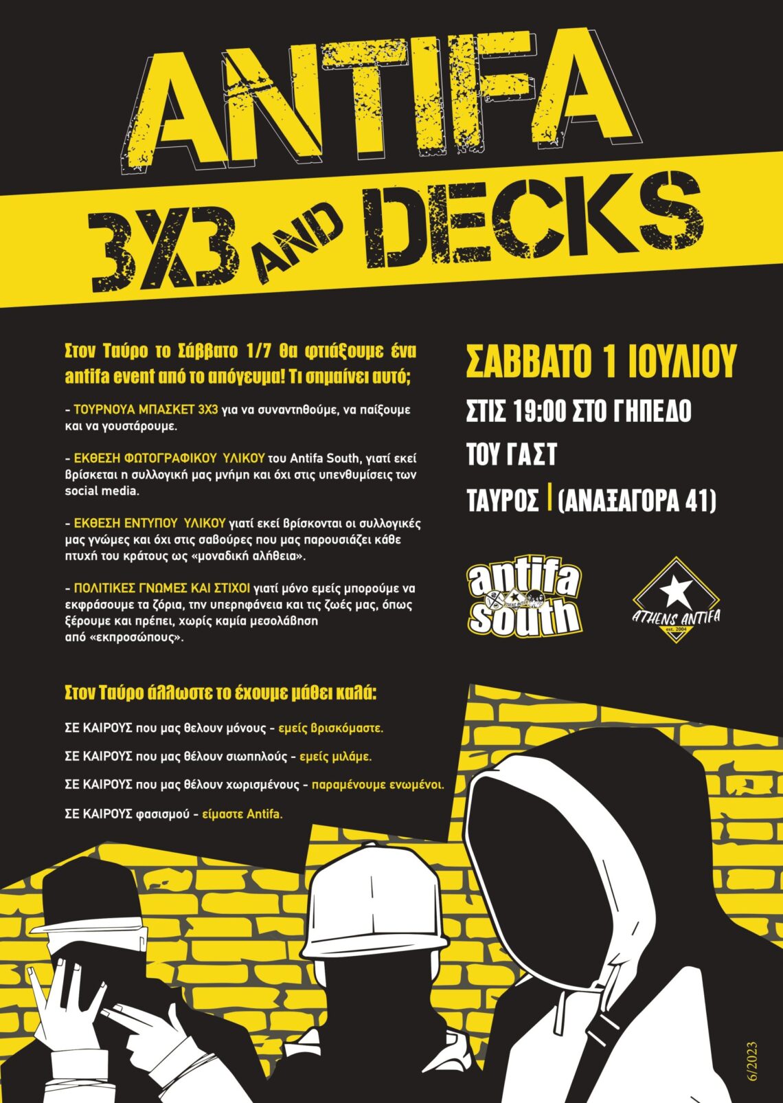 Antifa 3×3 and Decks στον Ταύρο // 01.07.2023 // Antifa South